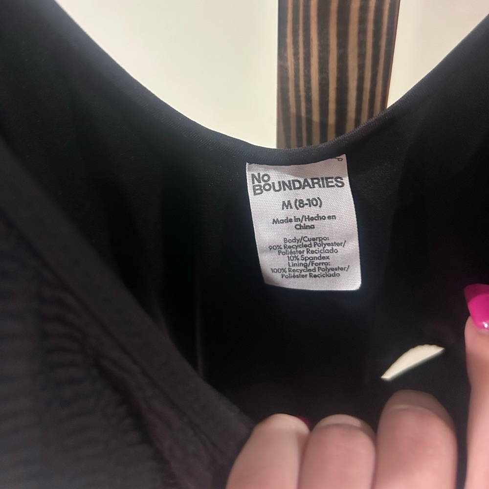 No Boundaries Black One-Piece Swimsuit Women’s Size Medium (8–10) NWT - Picture 5 of 5